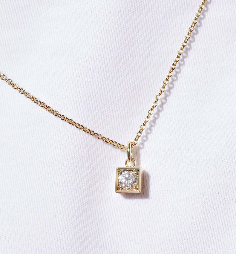 Square & Round Duo Pendant Necklace