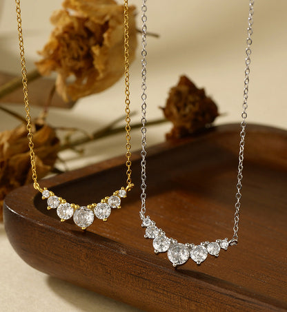 Micro Diamond Smile Necklace