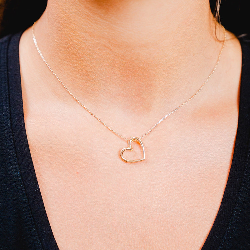 Hollow Heart Pendant Necklace