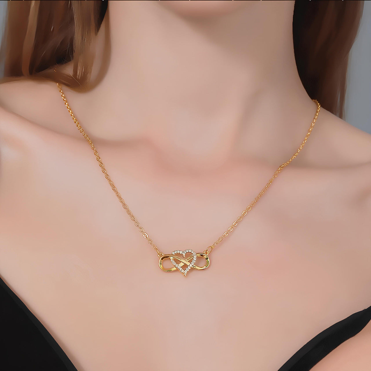 Intertwined Heart and Infinity Necklace