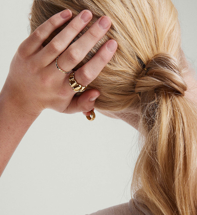 Shiny Geometric Dome Ring