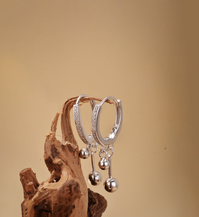 Ball Charm Huggie Hoop Earrings