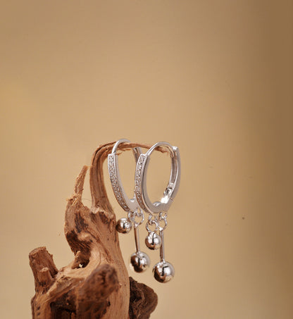 Ball Charm Huggie Hoop Earrings