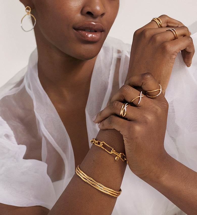 Triple Cross Layered Ring