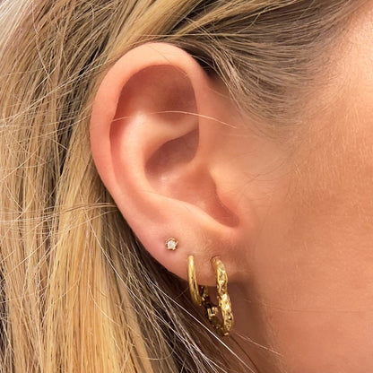 Hammered Heart Hoop Earrings