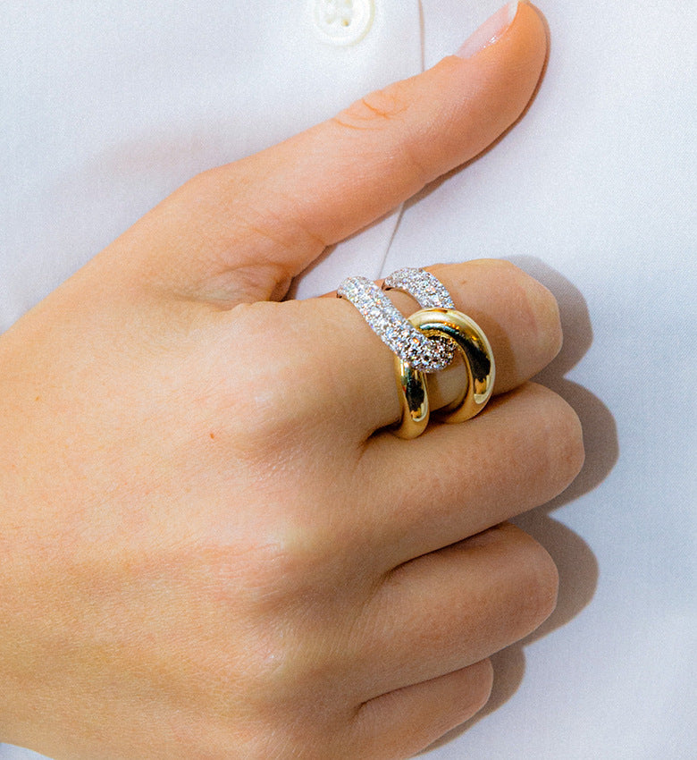 Crisscross Sparkling Ring
