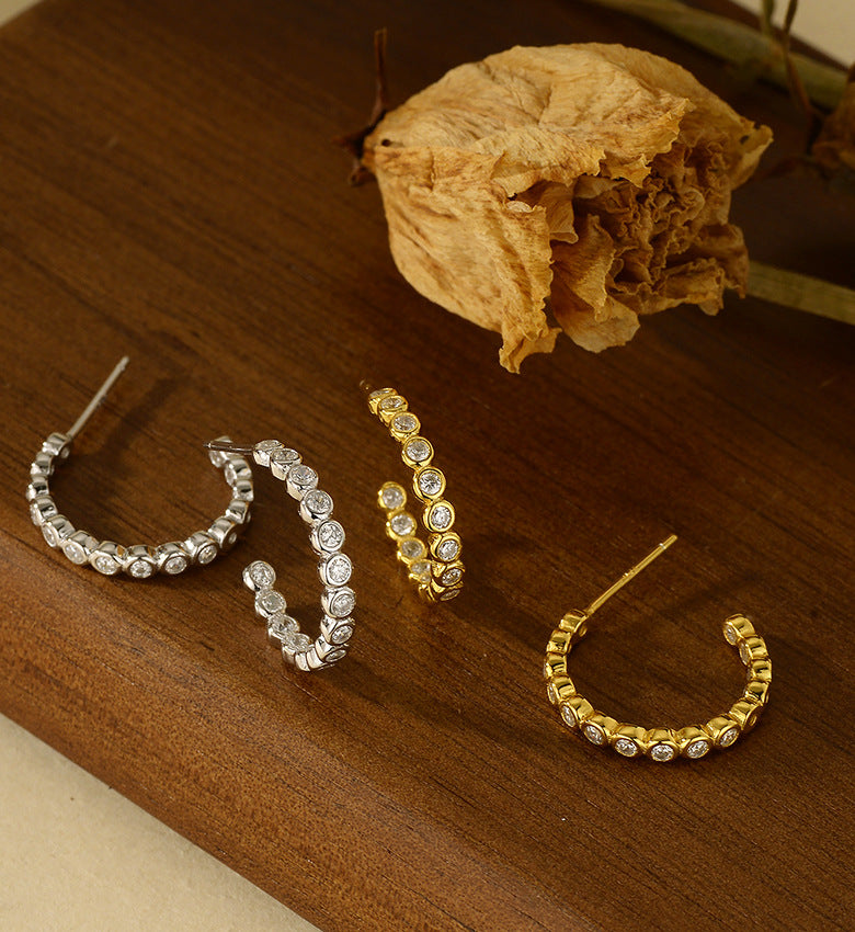 C-Shaped Hoop Earrings