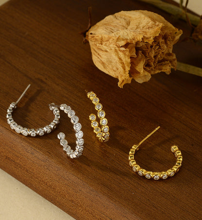 C-Shaped Hoop Earrings