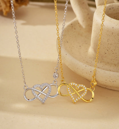 Intertwined Heart and Infinity Necklace