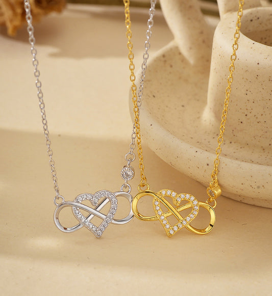 Intertwined Heart and Infinity Necklace