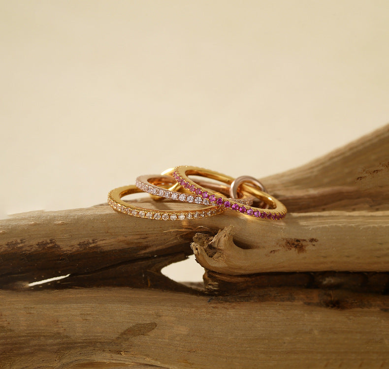 Triple Band Sparkle Ring