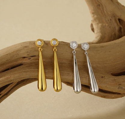 Icy Drop Long Earrings