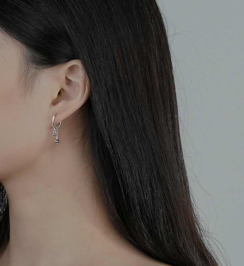 Ball Charm Huggie Hoop Earrings