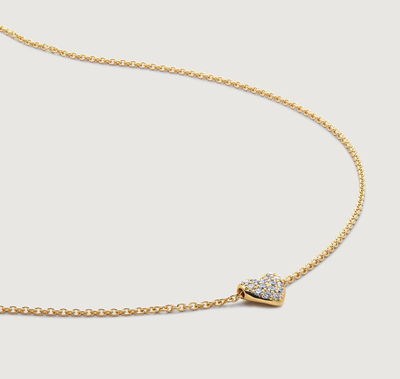 Sliding Heart Pendant Necklace