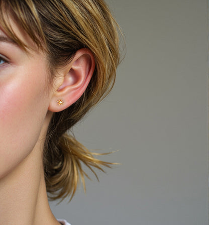 Eight-Pointed Star Stud Earrings