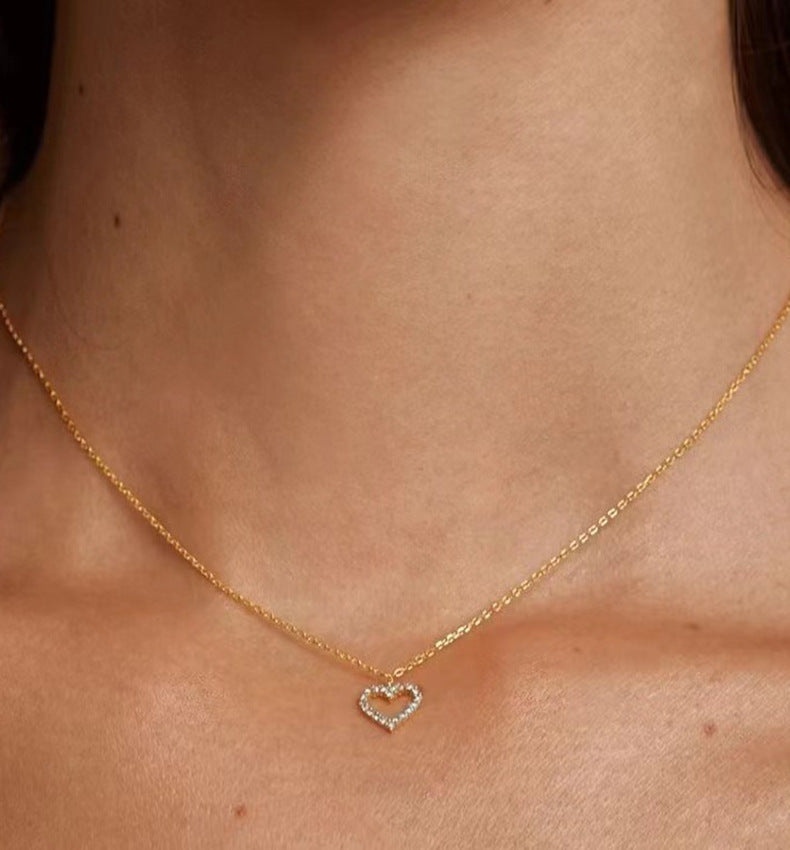 Shimmer Heart Frame Necklace