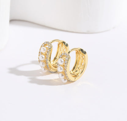 Pearl Shell Hoop Earrings