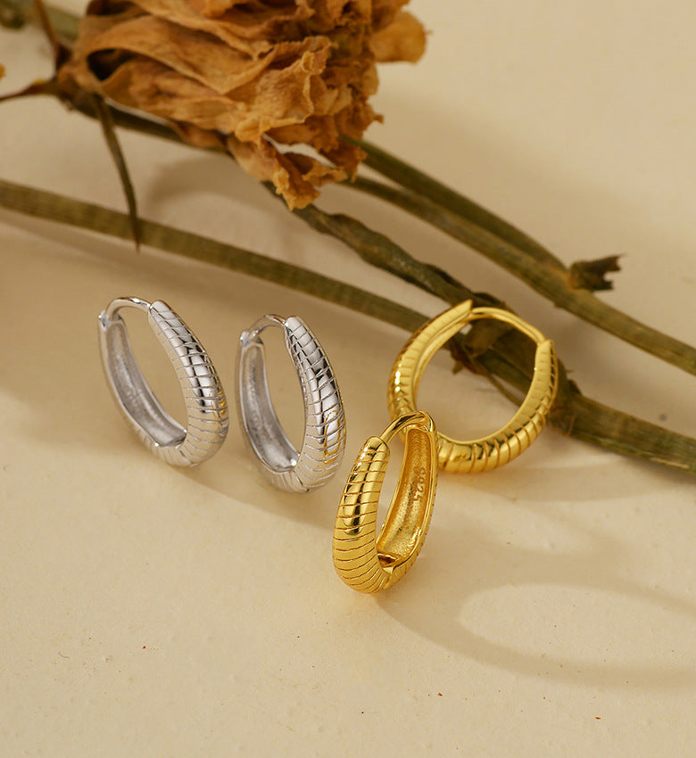 Twist Croissant Hoop Earrings