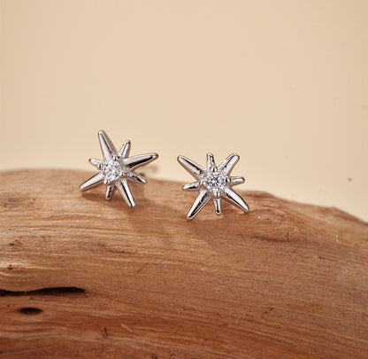 Eight-Pointed Star Stud Earrings