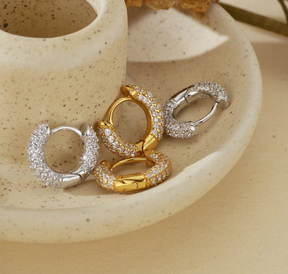 Sparkling Micro-Pave Hoop Earrings