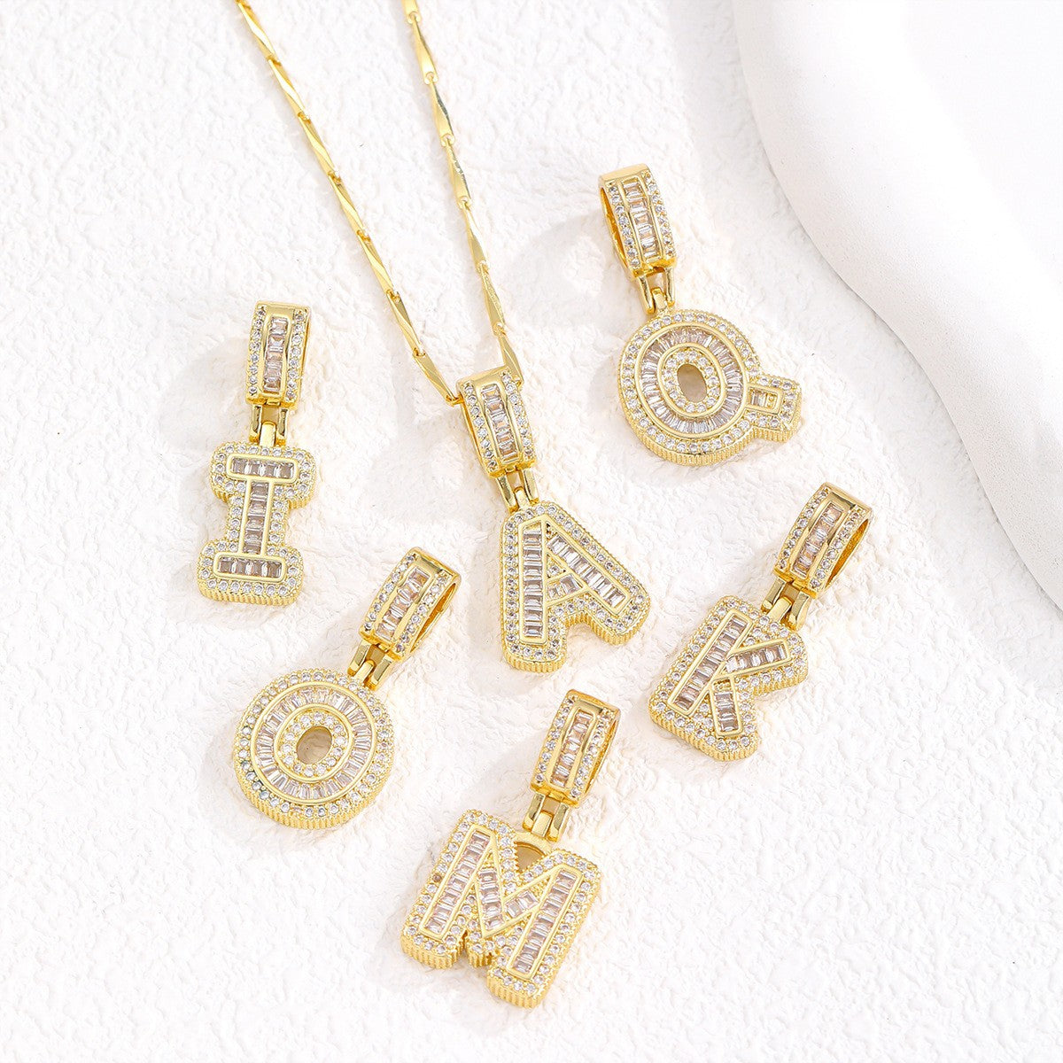 Twin Spark Initial Necklace Set
