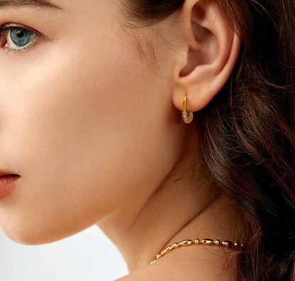 U-Shaped Pavé Hoop Earrings