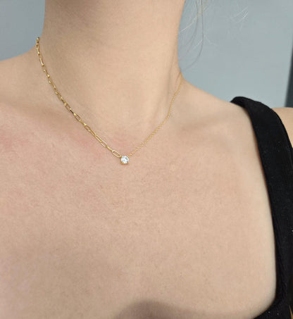 Asymmetrical Link Pendant Necklace