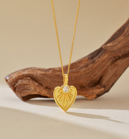 Winged Heart Pendant Necklace