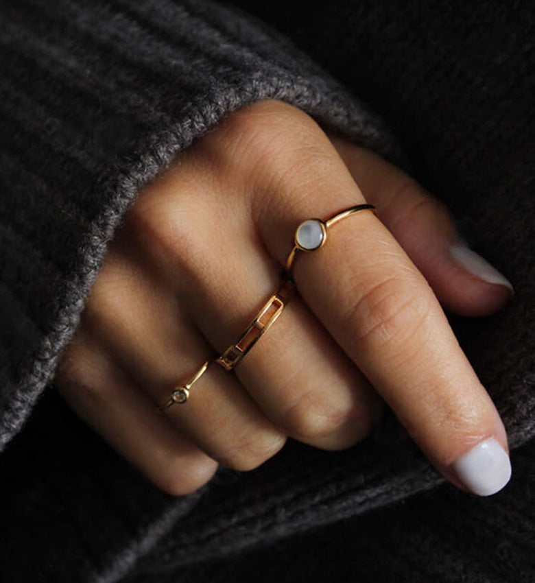 Iridescent Shell Statement Ring