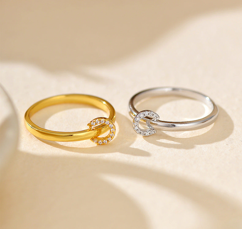 Sparkling Buckle Statement Ring