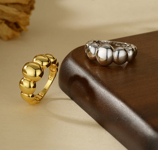 Shiny Geometric Dome Ring