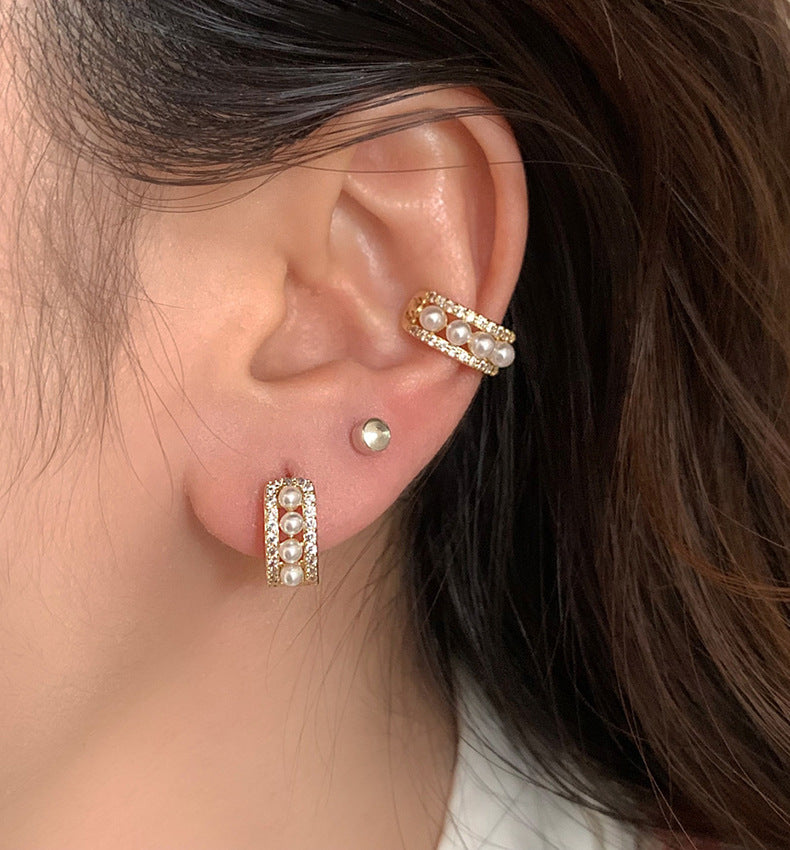 Pearl Shell Hoop Earrings