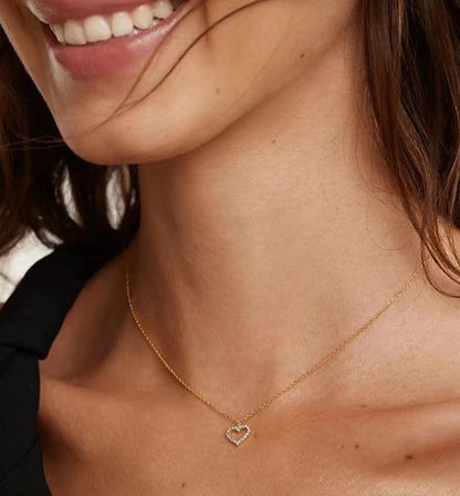 Shimmer Heart Frame Necklace