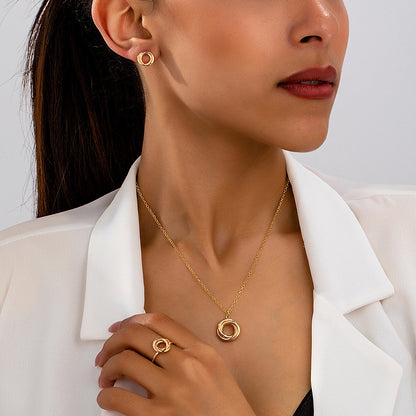 Geometric Circle Jewelry Set