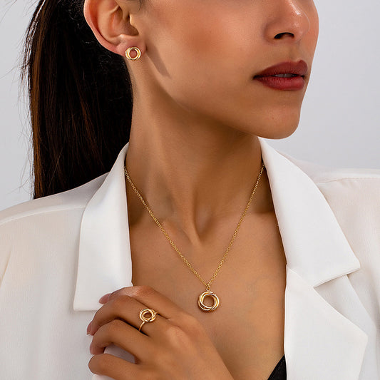 Geometric Circle Jewelry Set