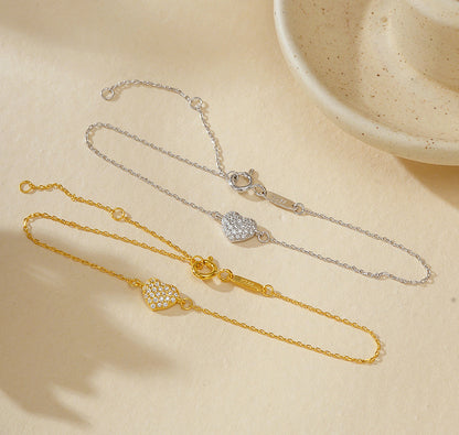 Sparkling Heart Charm Bracelet