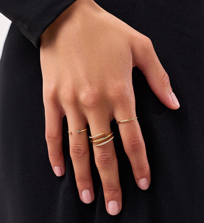 Three-Layer Open Claw Ring