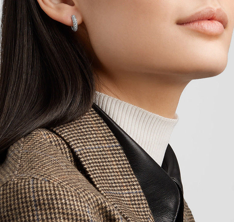 Sparkling Micro-Pave Hoop Earrings