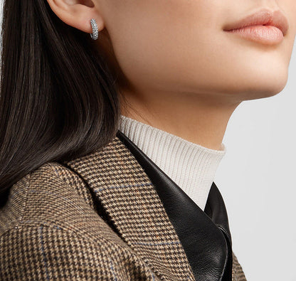 Sparkling Micro-Pave Hoop Earrings