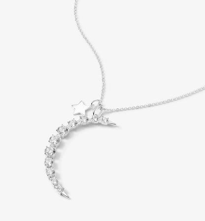 Moon and Star Pendant Necklace
