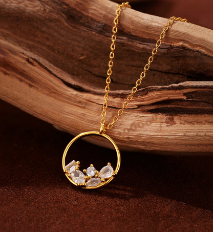 Circle Cluster Pendant Necklace
