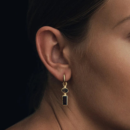 Square & Oval Geometric Pendant Earrings