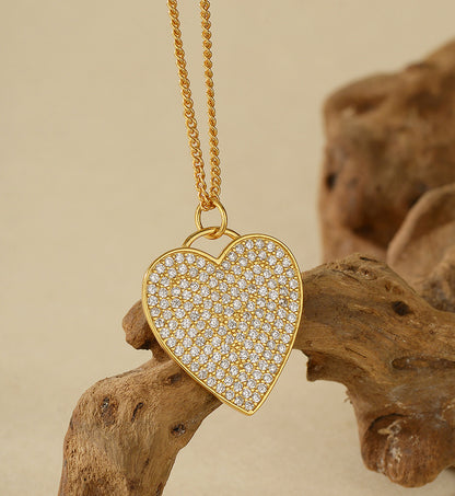 Pavé Heart Pendant Necklace