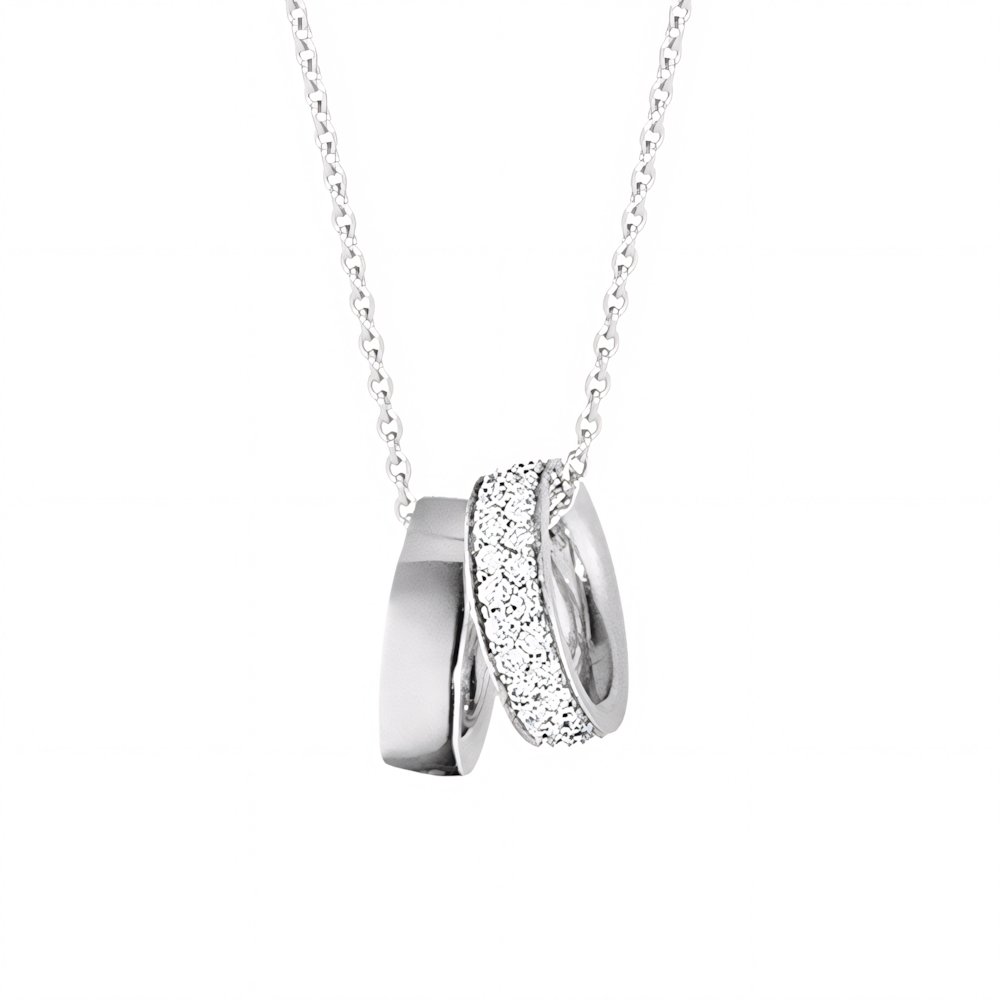 Double Ring Pendant Necklace