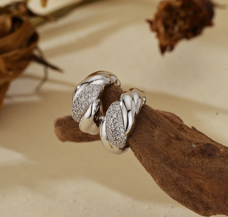 Twisted Sparkle Hoop Earrings