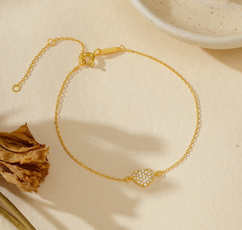 Sparkling Heart Charm Bracelet