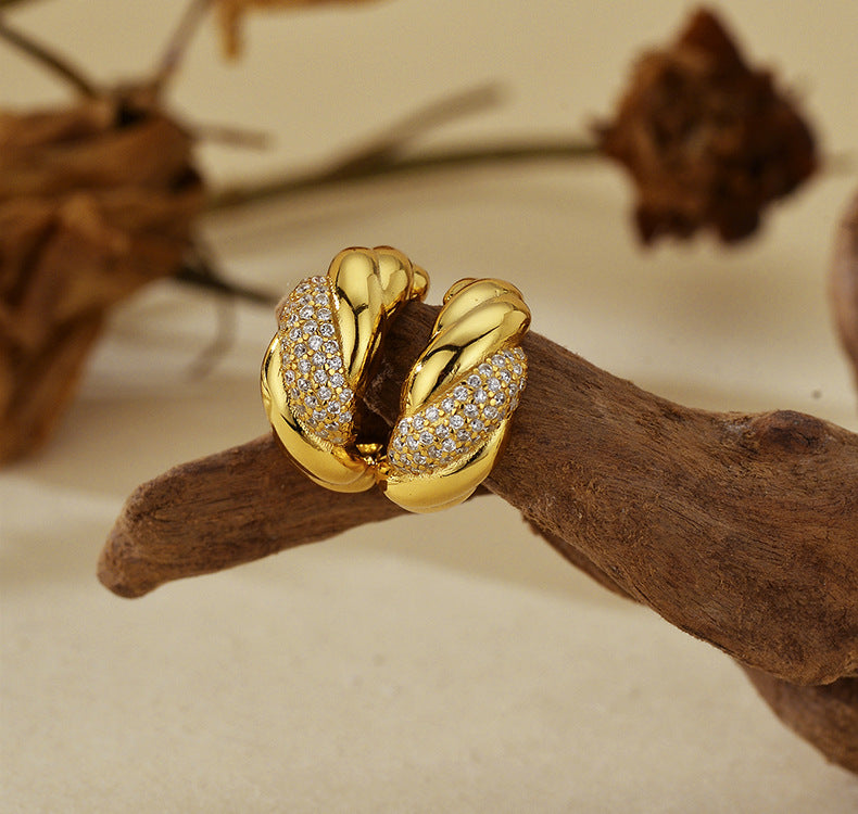 Twisted Sparkle Hoop Earrings