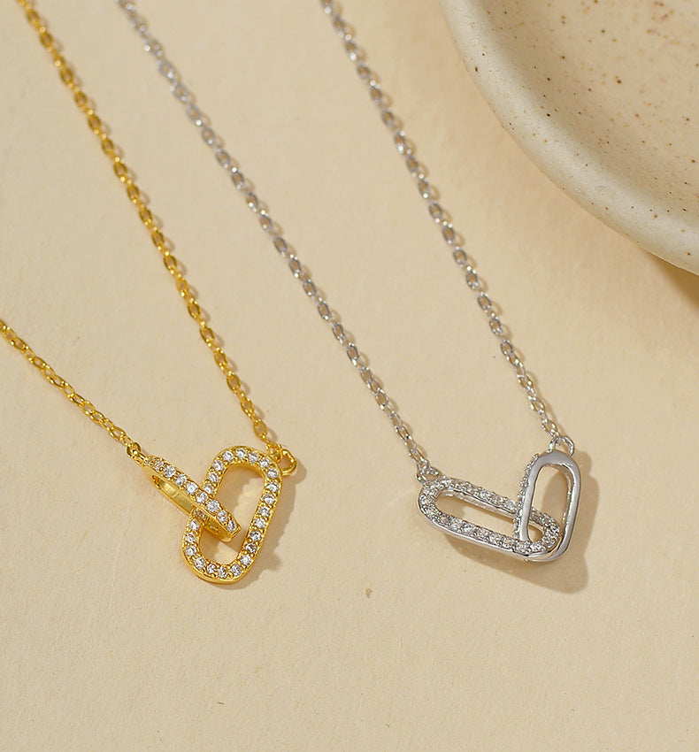 Double Oval Heart Necklace