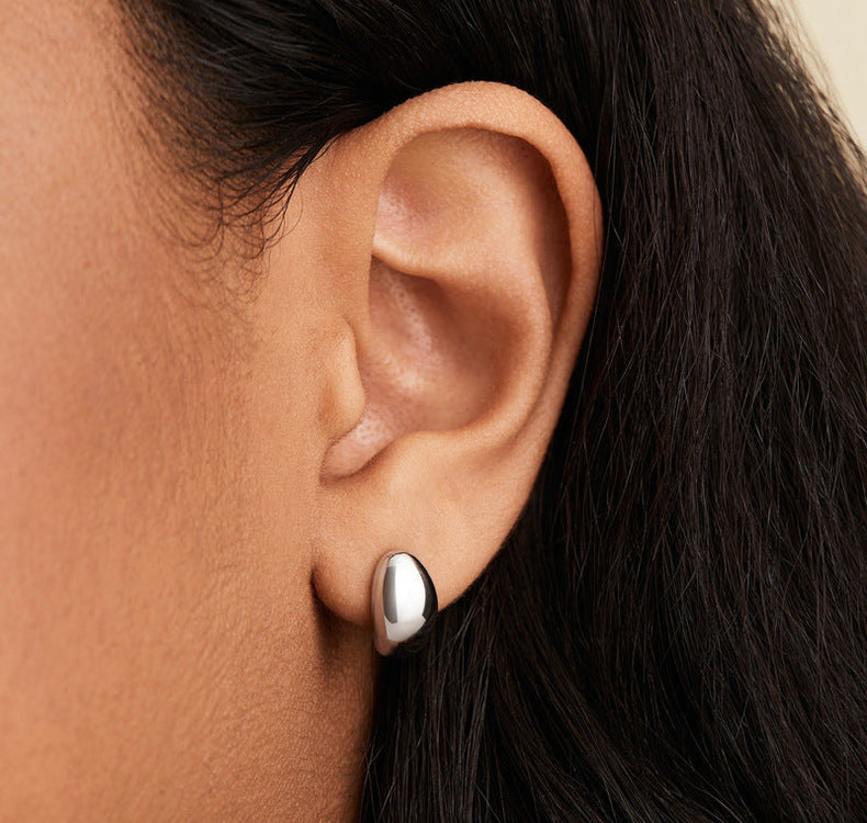 Water Drop Geometric Bean Earrings