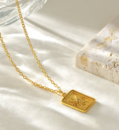 Sunburst Rectangular Necklace